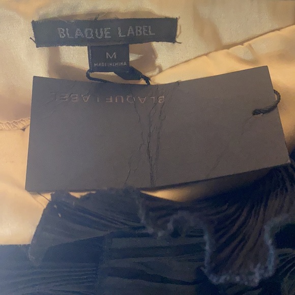 Blaque Label Blush Satin Strapless Cocktail Dress w/Stunning Floral Appliqué - Picture 3 of 3